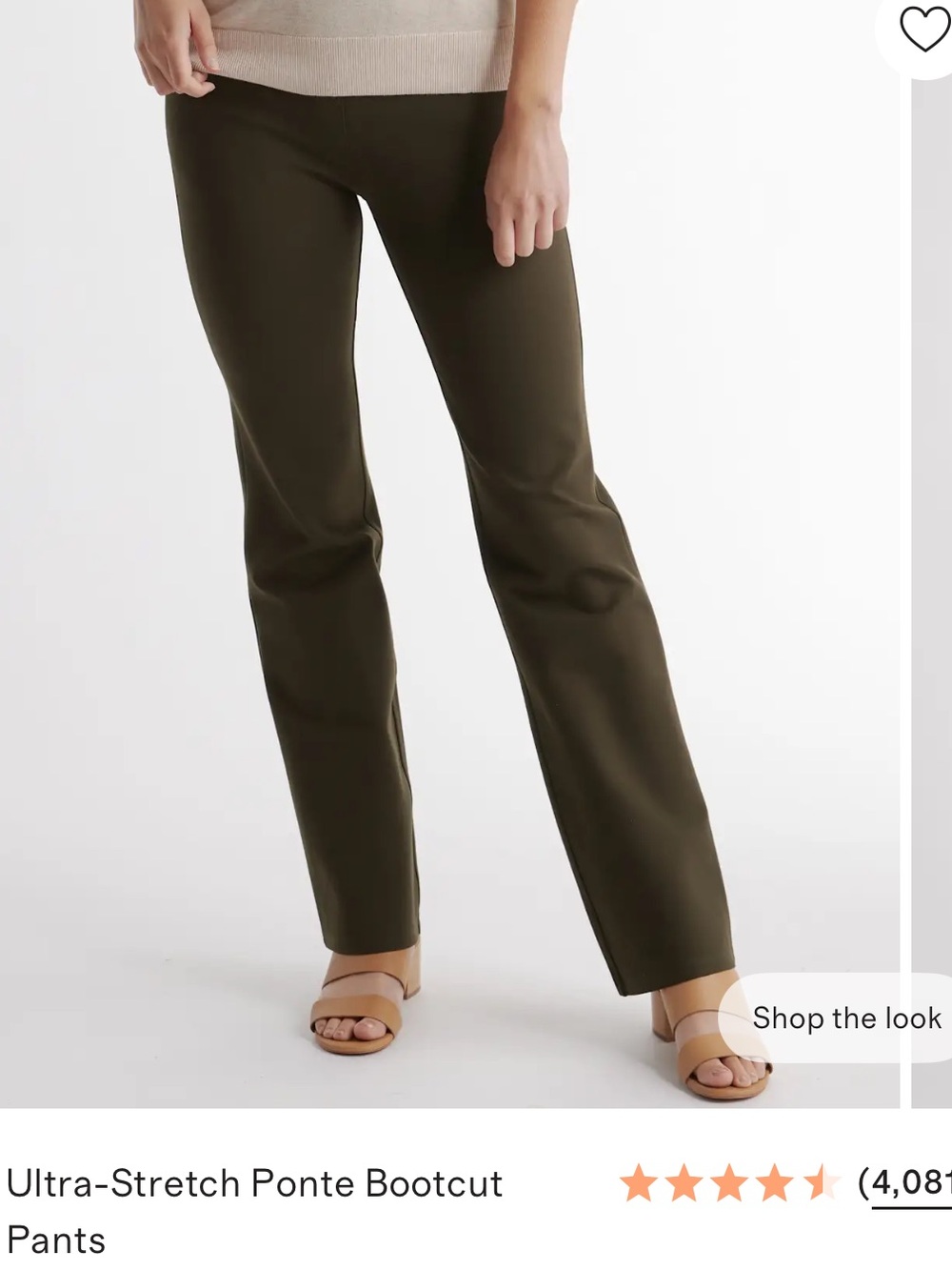 Quince Olive Ponte Bootcut Pants